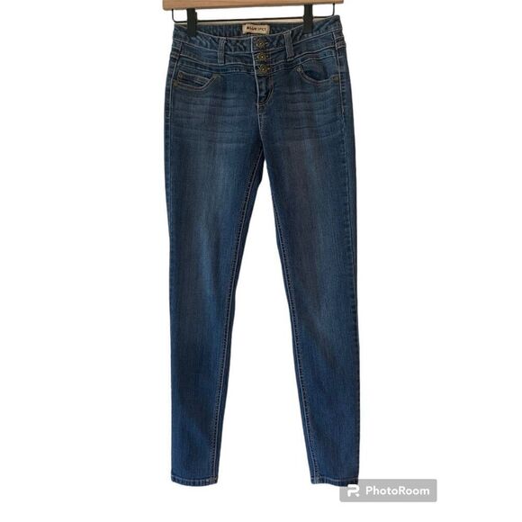 Blue Spice Womens Jeans Size 5 Dark Denim Skinny Stretchy Zipper Pant - Picture 1 of 3